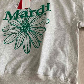 マルディメクルディMardi Mercredi 刺繍スウェット オートミール　緑