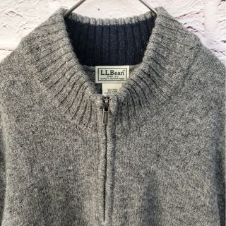 L.L.Bean - 【エルボーパッチ】LLBean ハーフジップ ニット セーター ... LLBean エルエルビーン ビッグシルエット 腕当て付き 太ボーダー エルボー
