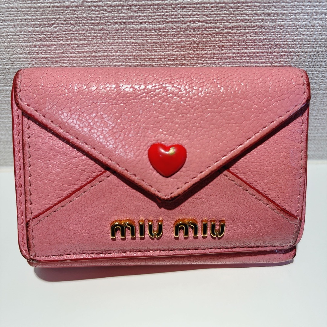 miumiu ラブレター　長財布　シルバー　ハート　財布　ウォレット