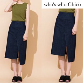 フーズフーチコ(who's who Chico)のフーズフーチコ デニム スリット タイト スカート(ロングスカート)