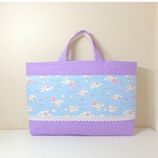 【お名前刺繡サービス】シナモンロール★レッスンバッグ★ハンドメイド(バッグ/レッスンバッグ)