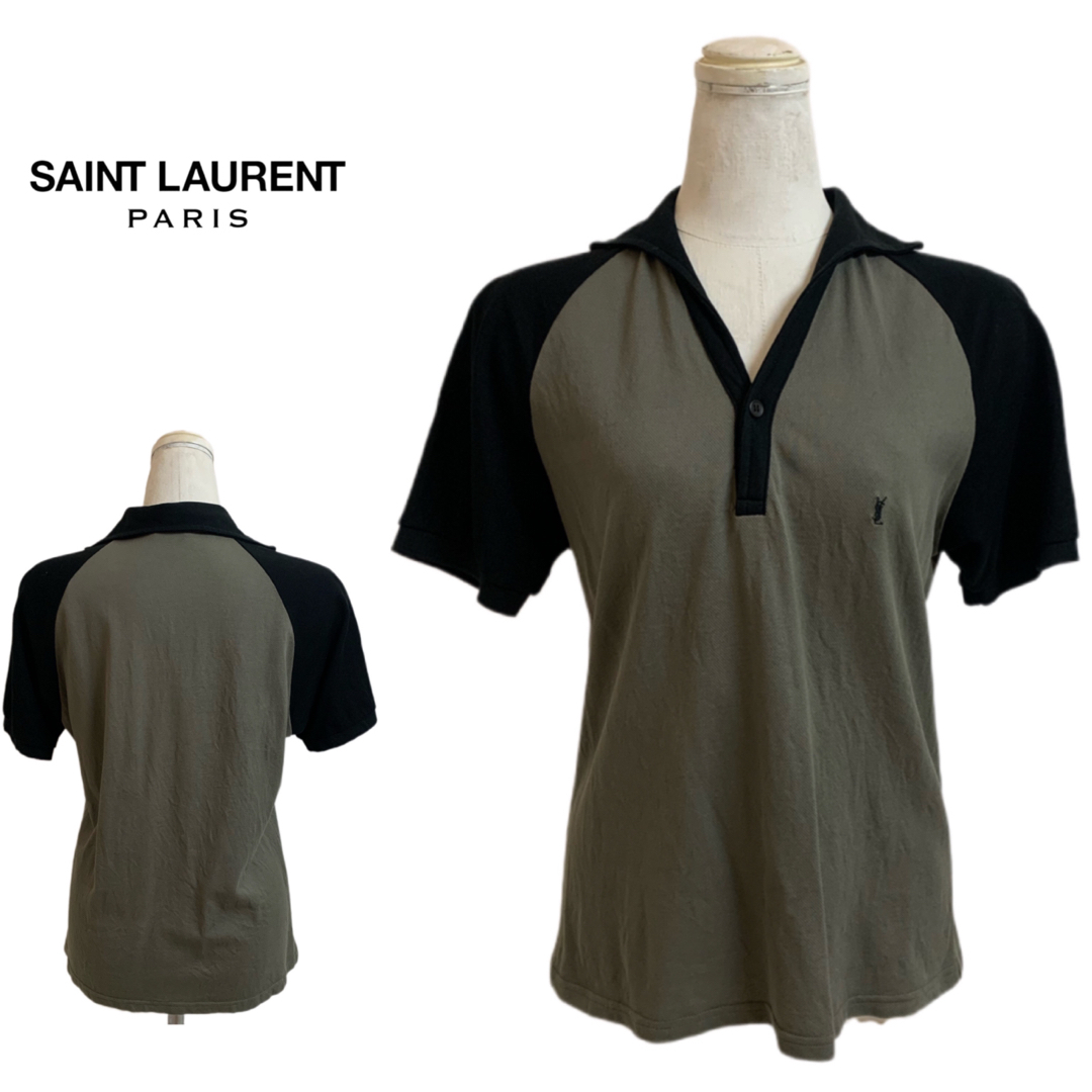 SAINT LAURENT PARIS ITALY製 エディ期 YSLポロシャツ