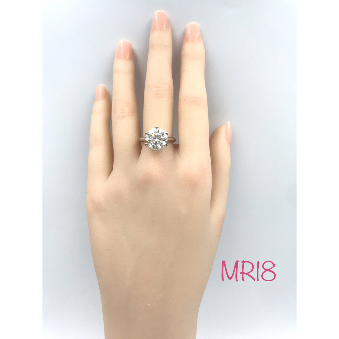 MR18／ 10号 5ct 5カラット 11㎜ モアサナイト リング 925