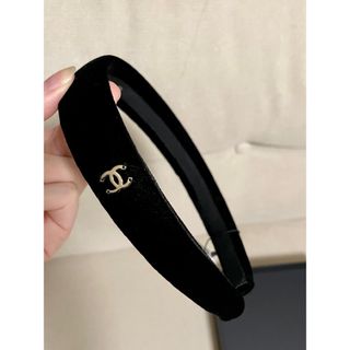 CHANEL　シャネル　ベルベット　ベロア　カチューシャ　刻印あり✮