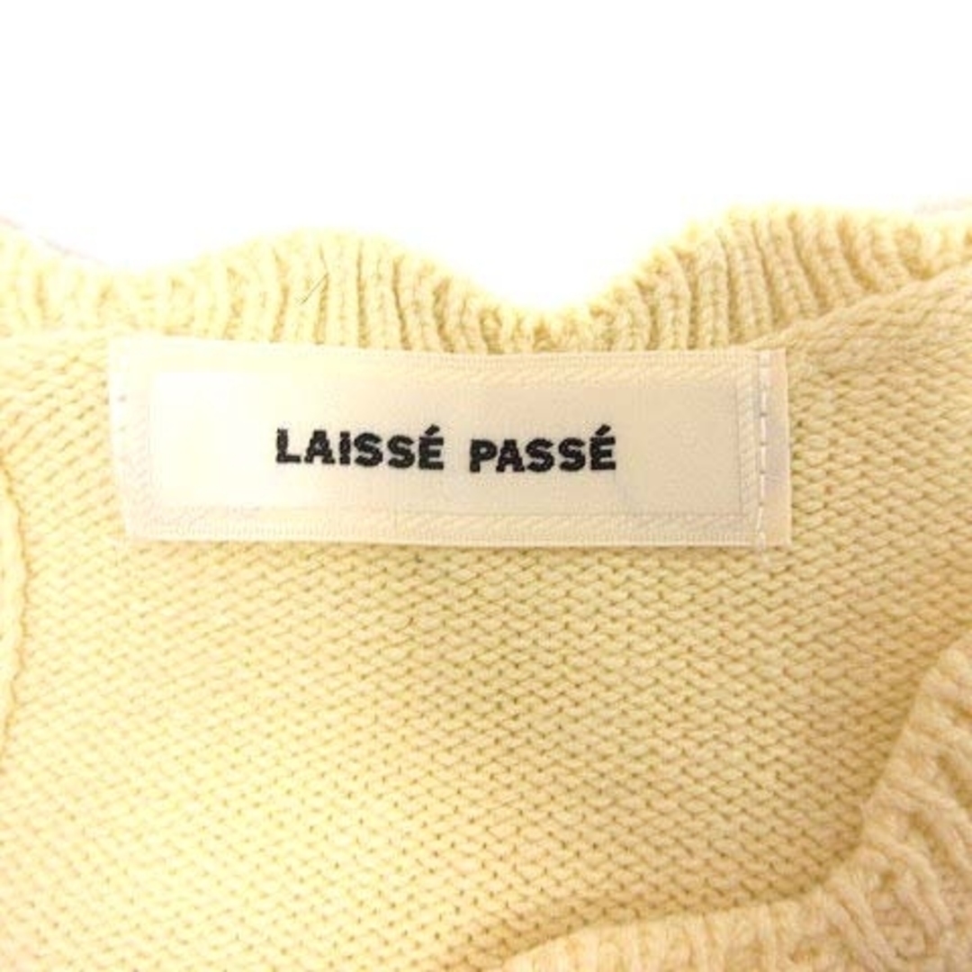 LAISSE PASSE(レッセパッセ)のLAISSE PASSE カーディガン ニット ケーブル 38 黄色 ■MO レディースのトップス(カーディガン)の商品写真