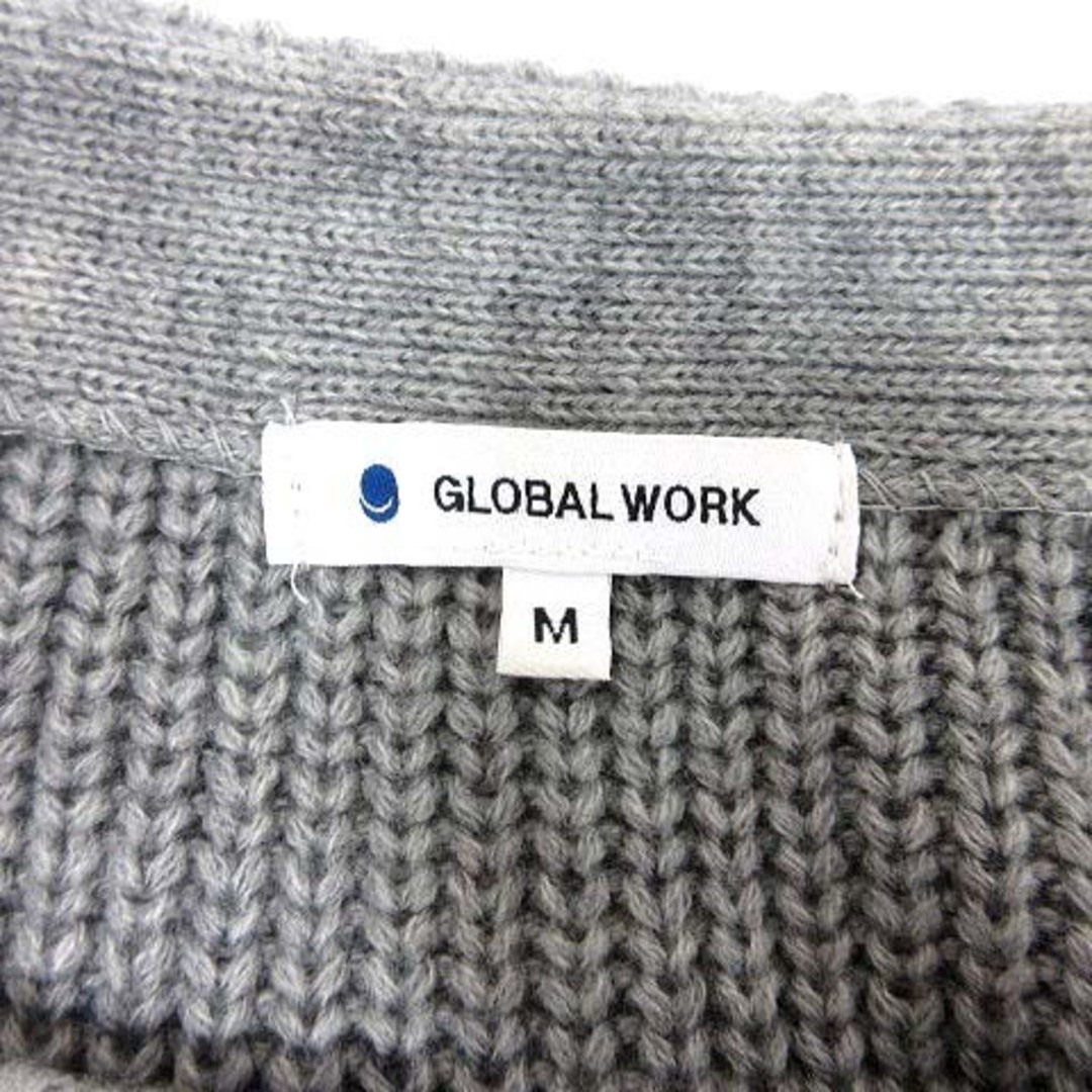 GLOBAL WORK(グローバルワーク)のGLOBAL WORK ニット セーター 切替 シャギー M グレー ■MO レディースのトップス(ニット/セーター)の商品写真