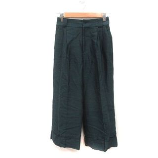 ROPE' - ロペ ROPE ワイドパンツ 七分丈 ロールアップ 34 緑 グリーン