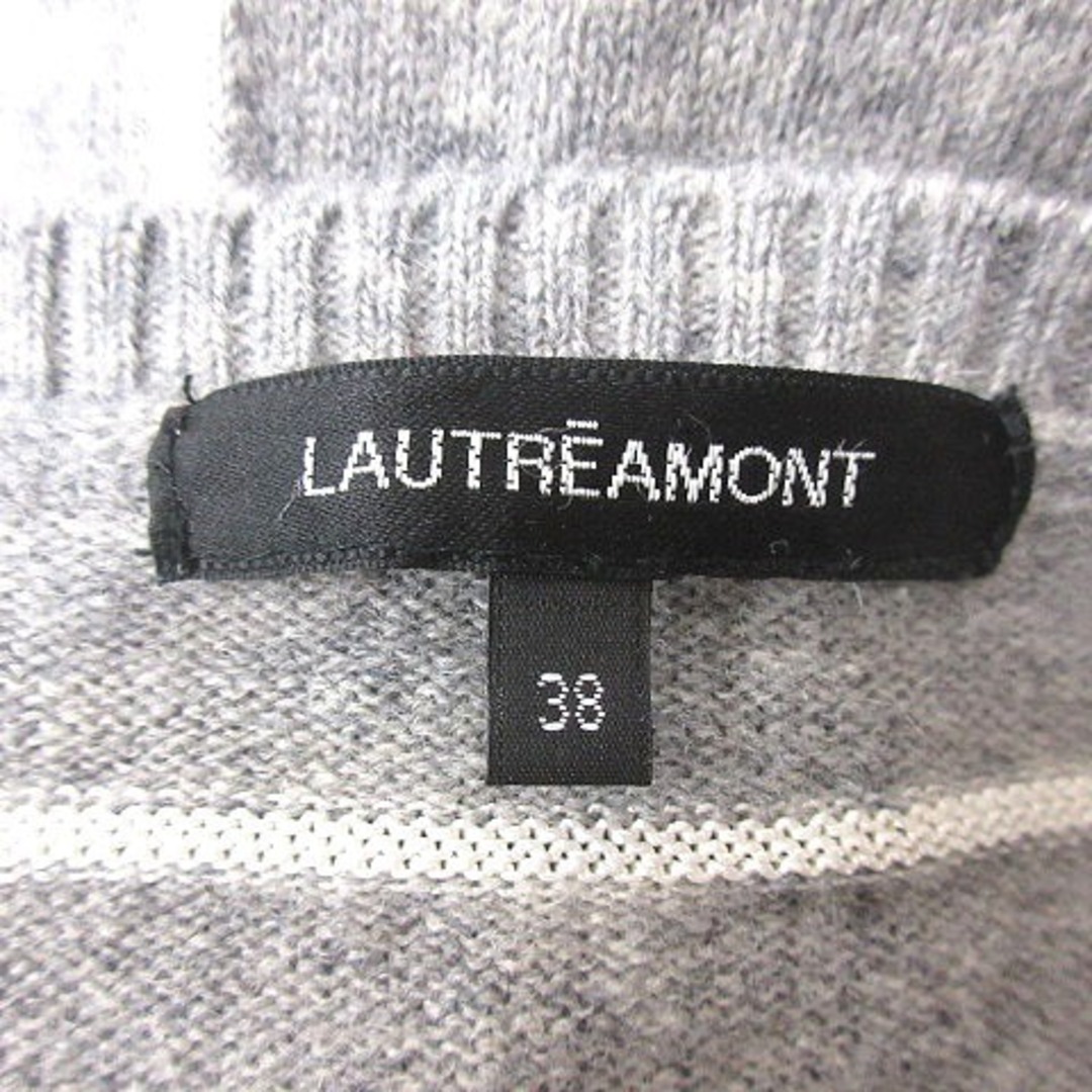 LAUTREAMONT(ロートレアモン)のロートレアモン ニット セーター 格子柄 ウール 長袖 38 グレー 白 レディースのトップス(ニット/セーター)の商品写真