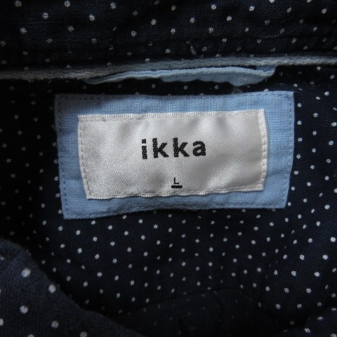 ikka(イッカ)のイッカ シャツ ボタンダウン ドット 七分袖 L 紺 ネイビー /YI メンズのトップス(シャツ)の商品写真