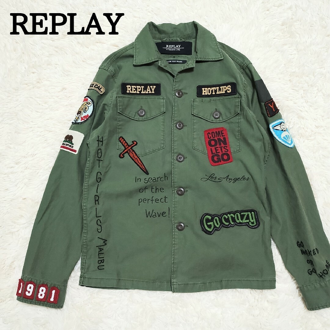 Replay(リプレイ)のHi30様専用　リプレイ　ミリタリージャケット　ワークシャツ　ワッペン　刺繍 メンズのジャケット/アウター(ミリタリージャケット)の商品写真