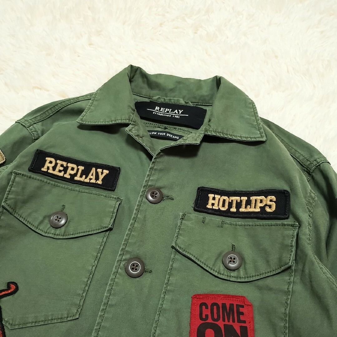 Replay - Hi30様専用 リプレイ ミリタリージャケット ワークシャツ ... REPLAY ミリタリージャケット ワッペン