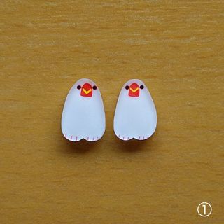 現品 白文鳥(大) ① イヤリング/ピアス(イヤリング)