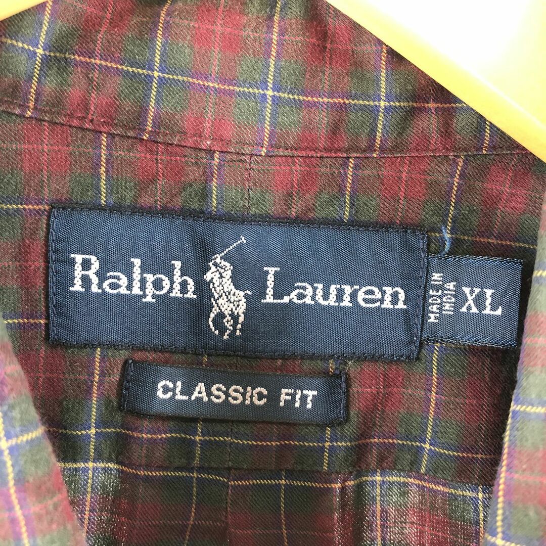 Ralph Lauren(ラルフローレン)の古着 ラルフローレン Ralph Lauren CLASSIC FIT クラシックフィット 長袖 ボタンダウンチェックシャツ メンズXL /eaa374420 メンズのトップス(シャツ)の商品写真