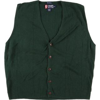 ラルフローレン(Ralph Lauren)の古着 90年代 ラルフローレン Ralph Lauren CHAPS チャップス フルボタン 前開き リネン×コットンニットベスト メンズL ヴィンテージ /eaa374949(ベスト)