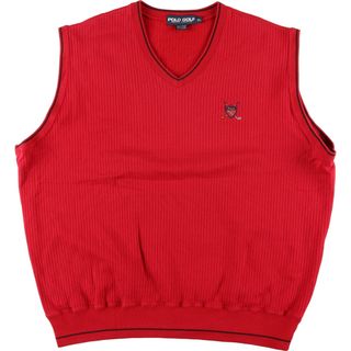 ラルフローレン(Ralph Lauren)の古着 ラルフローレン Ralph Lauren POLO GOLF ポロゴルフ Vネック コットンニットベスト メンズXL /eaa374953(ベスト)