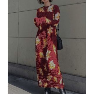 アメリヴィンテージ(Ameri VINTAGE)の【今期】NEON FLOWER I LINE DRESS(ロングワンピース/マキシワンピース)