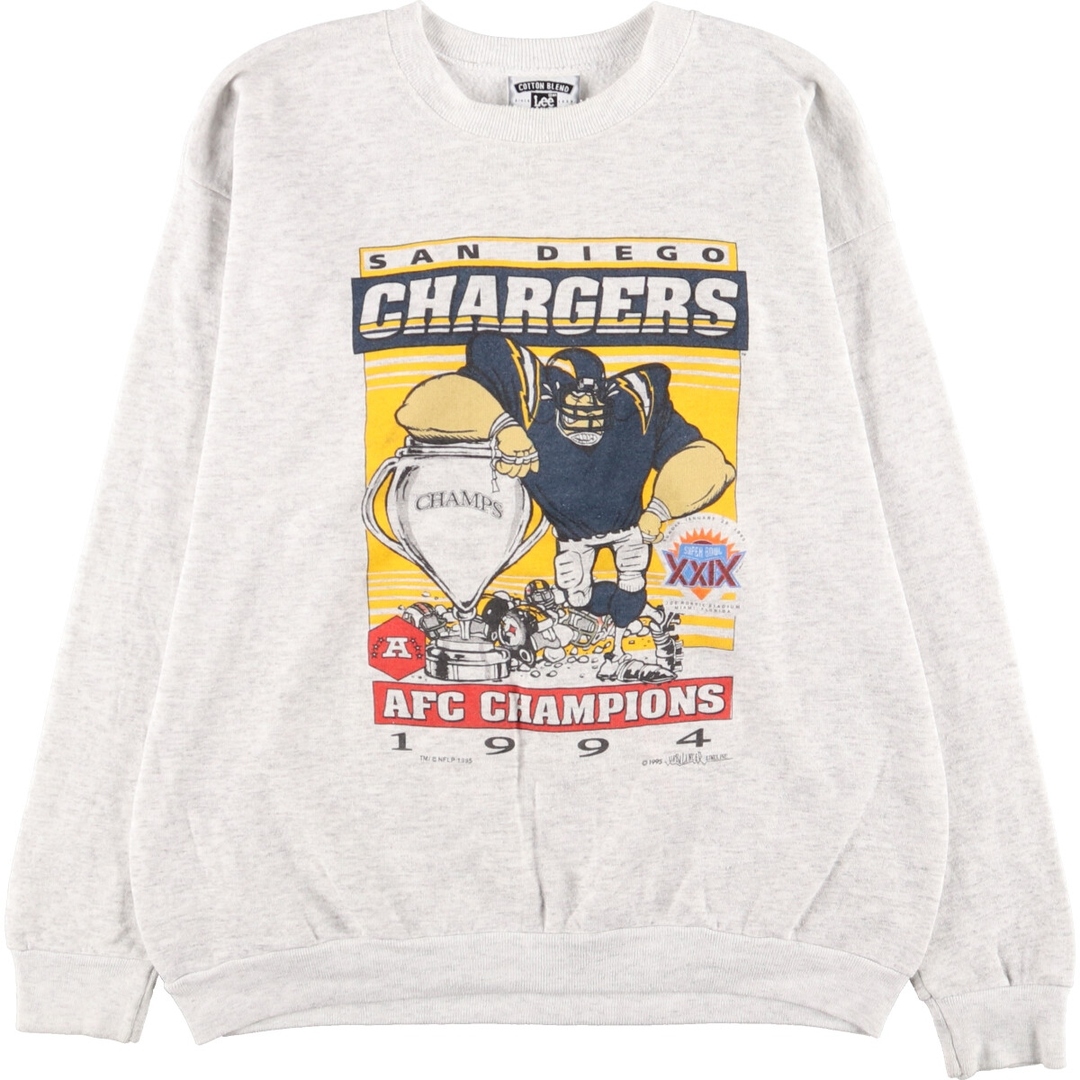 90年代 リー Lee NFL SAN DIEGO CHARGERS サンディエゴチャージャーズ プリントスウェットシャツ トレーナー USA製 メンズXL ヴィンテージ /eaa375319