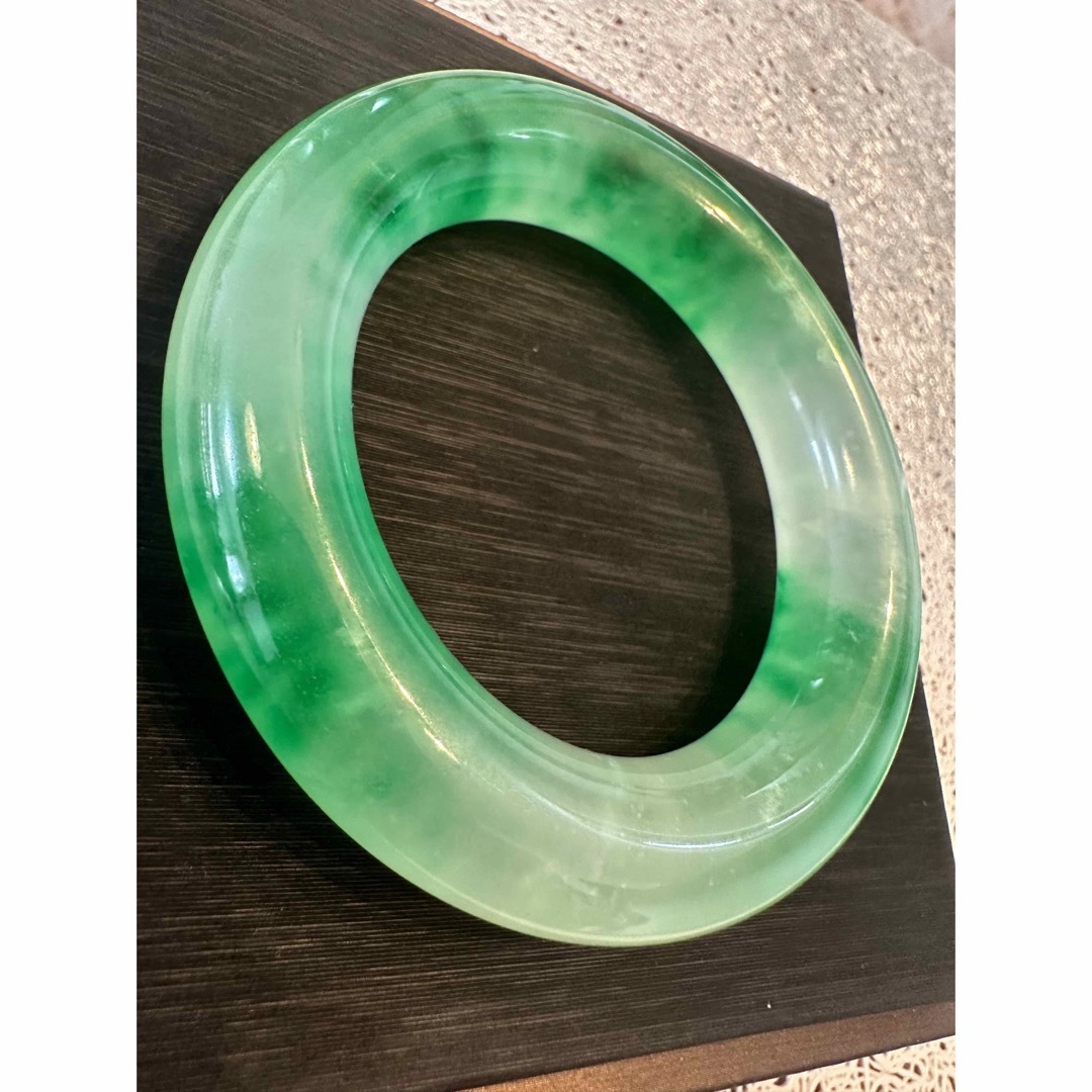 C-193 翡翠バングル 氷種 お守り 開運 腕輪55.5mm-