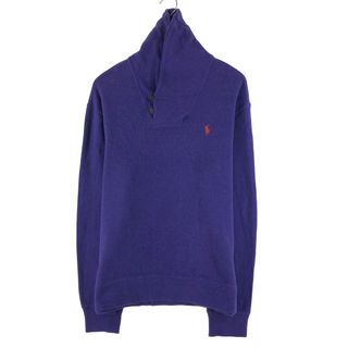 ラルフローレン(Ralph Lauren)の古着 ラルフローレン Ralph Lauren POLO RALPH LAUREN ショールカラー コットンニットセーター メンズXL /eaa375948(ニット/セーター)