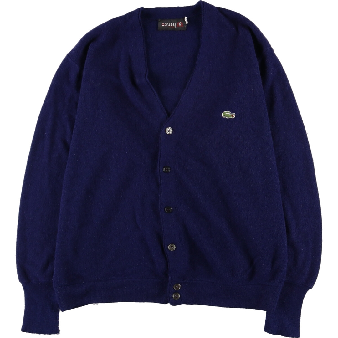 605cm肩幅70年代 ラコステ LACOSTE IZOD アクリルニットカーディガン メンズM ヴィンテージ /eaa369595