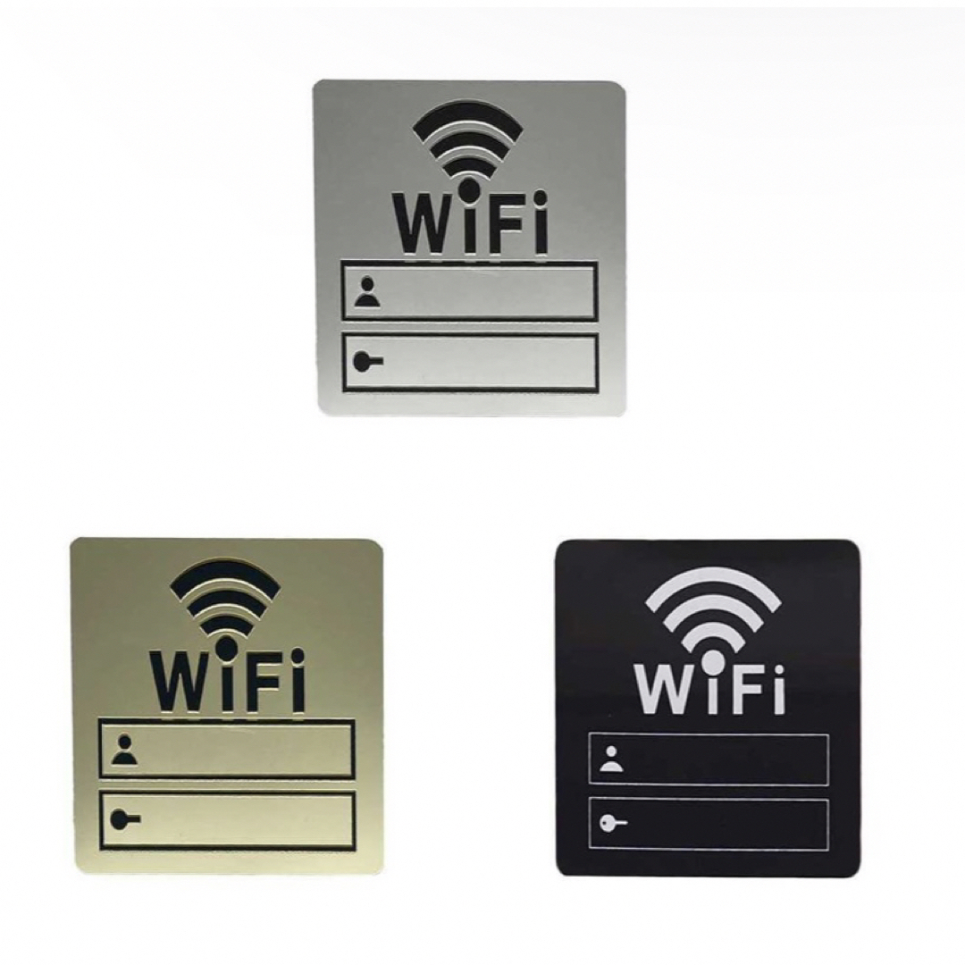 Wi-Fi プレート アクリルミラー 両面テープ おしゃれ ワイファイ wifi ハンドメイドのインテリア/家具(インテリア雑貨)の商品写真