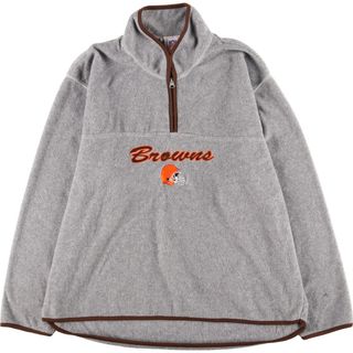 古着 NFL NFL CLEVELAND BROWNS クリーブランドブラウンズ ハーフジップ フリースプルオーバー メンズXL /eaa375300(その他)