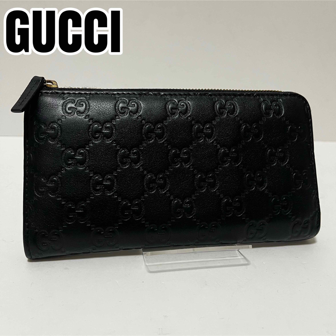 Gucci - 極美品✨GUCCI グッチ 長財布 シマレザー GG柄 L字ファスナー