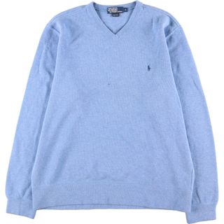 ラルフローレン(Ralph Lauren)の古着 ラルフローレン Ralph Lauren POLO by Ralph Lauren Vネック コットンニットセーター メンズM /eaa374040(ニット/セーター)