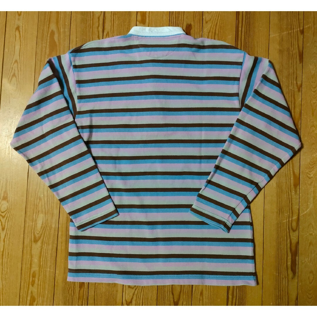 Barbarian(バーバリアン)のBARBARIAN バーバリアン ラガーシャツ ノーカラー マルチボーダー メンズのトップス(Tシャツ/カットソー(七分/長袖))の商品写真