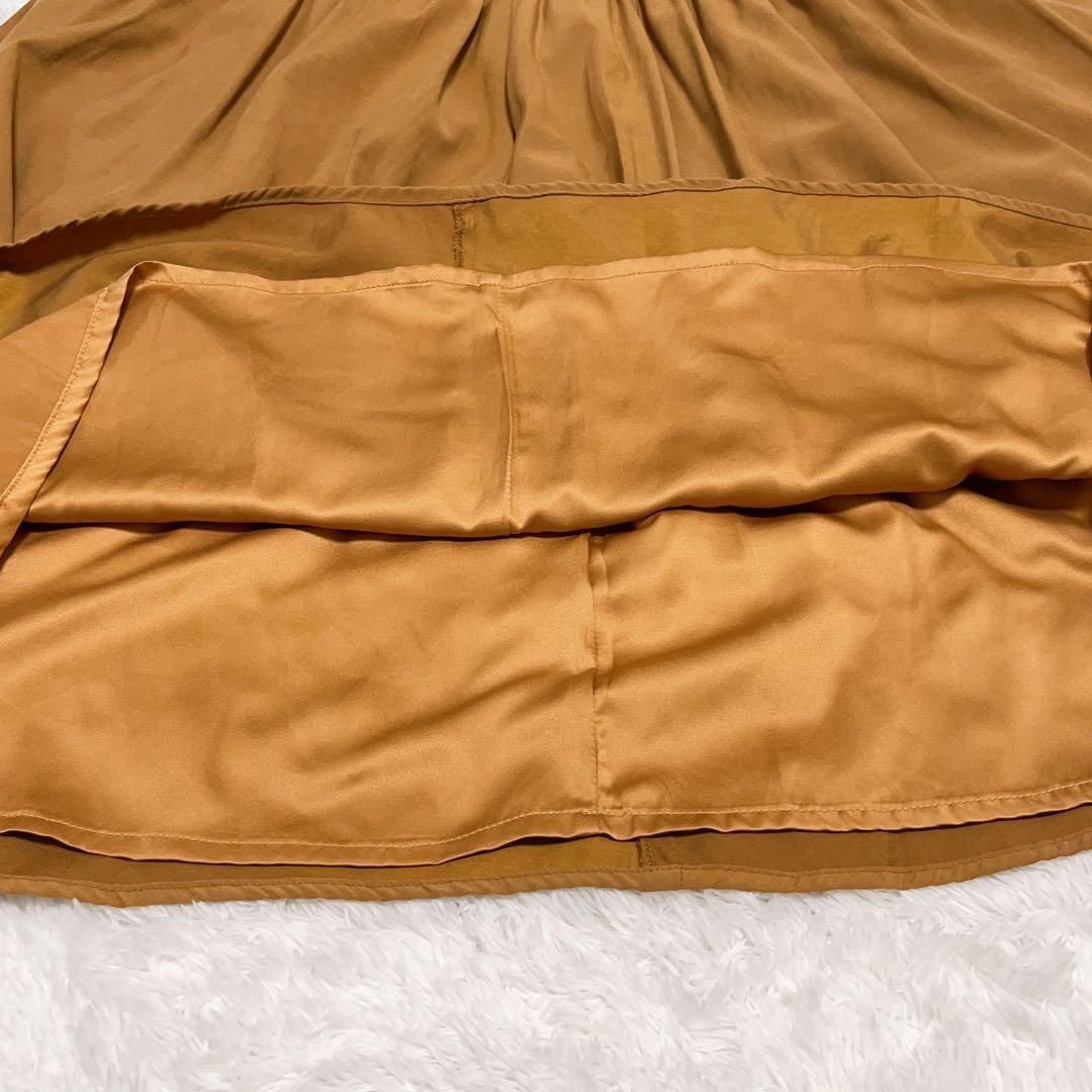 LagunaMoon(ラグナムーン)のラグナムーン フレアスカート ロングスカート シャーリング ブラウン M レディースのスカート(ロングスカート)の商品写真