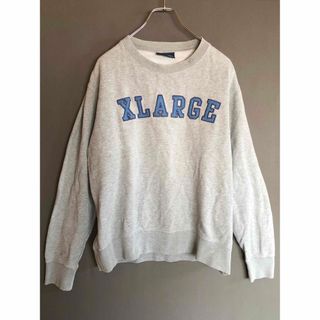 美品　x-large　エクストララージ　ロゴトレーナー　グレー 　XL