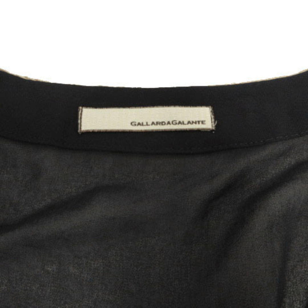 GALLARDA GALANTE(ガリャルダガランテ)のガリャルダガランテ カットソー ドレープネック シースルー ラメ 濃紺 茶 38 レディースのトップス(カットソー(半袖/袖なし))の商品写真
