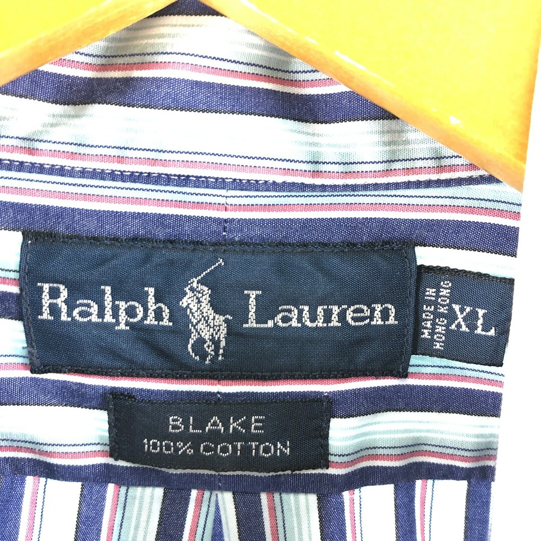 Ralph Lauren(ラルフローレン)の古着 ラルフローレン Ralph Lauren BLAKE 長袖 ボタンダウンストライプシャツ メンズXXL /eaa373145 メンズのトップス(シャツ)の商品写真