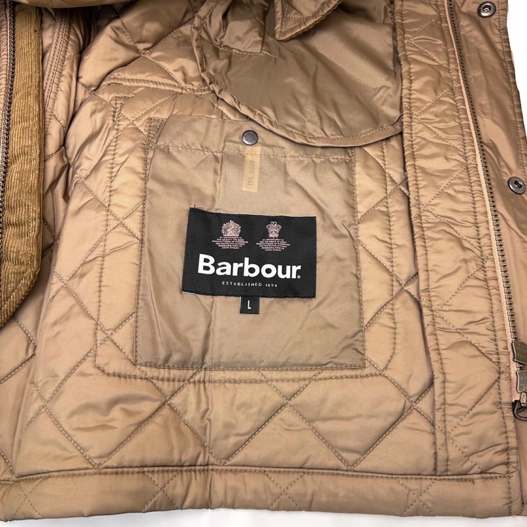 新品 BARBOUR メンズ キルティングジャケット ASHBY サンドLサイズ