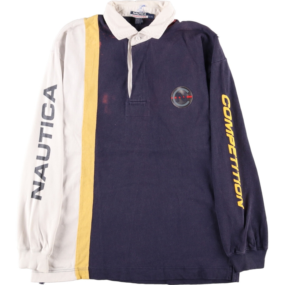 NAUTICA(ノーティカ)の古着 ノーティカ NAUTICA COMPETITION 袖プリント 長袖 ラガーシャツ メンズXL /eaa373033 メンズのトップス(シャツ)の商品写真