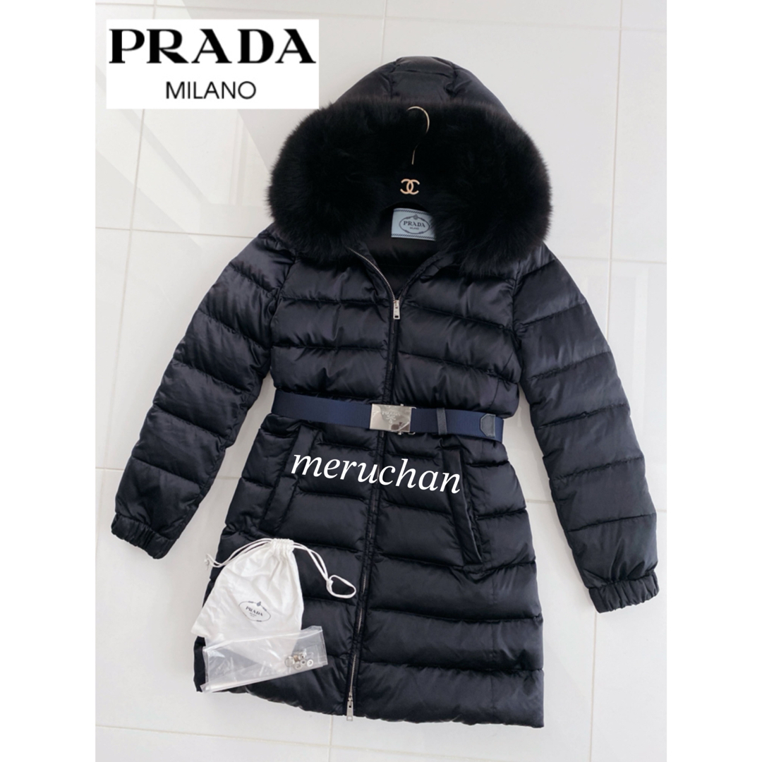 PRADA - 【新品】プラダ ブルーフォックスファー ロングダウンコート