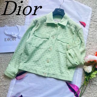 クリスチャンディオール(Christian Dior)の【良品】Christian Dior ジャケット ライトグリーン  S 襟(テーラードジャケット)