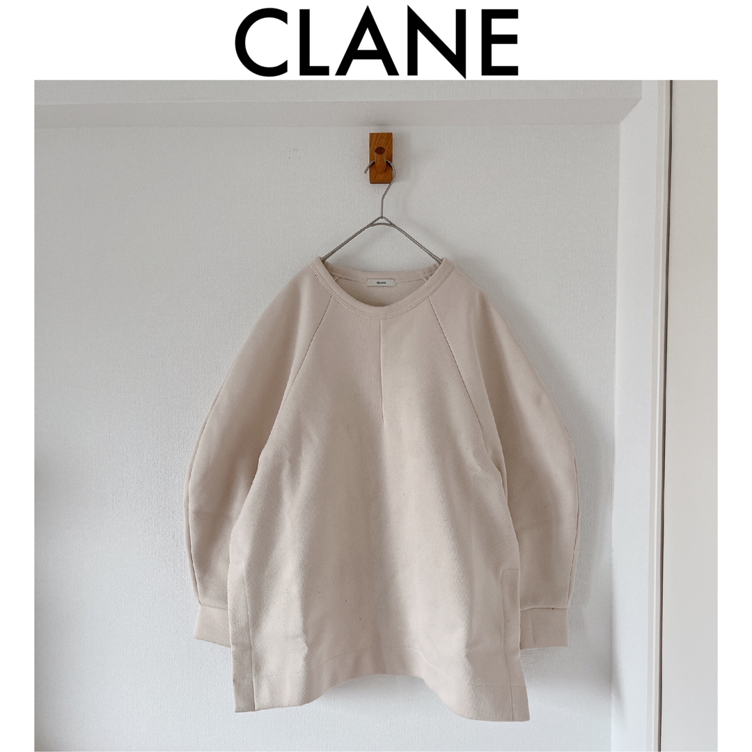 【CLANE】ARCH SLEEVE WIDE TOPS スウェット アイボリー