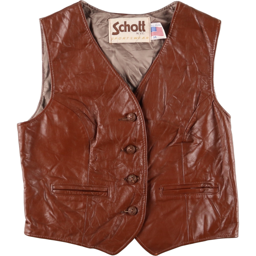 schott - 古着 70年代 ショット SCHOTT レザーベスト USA製 レディース
