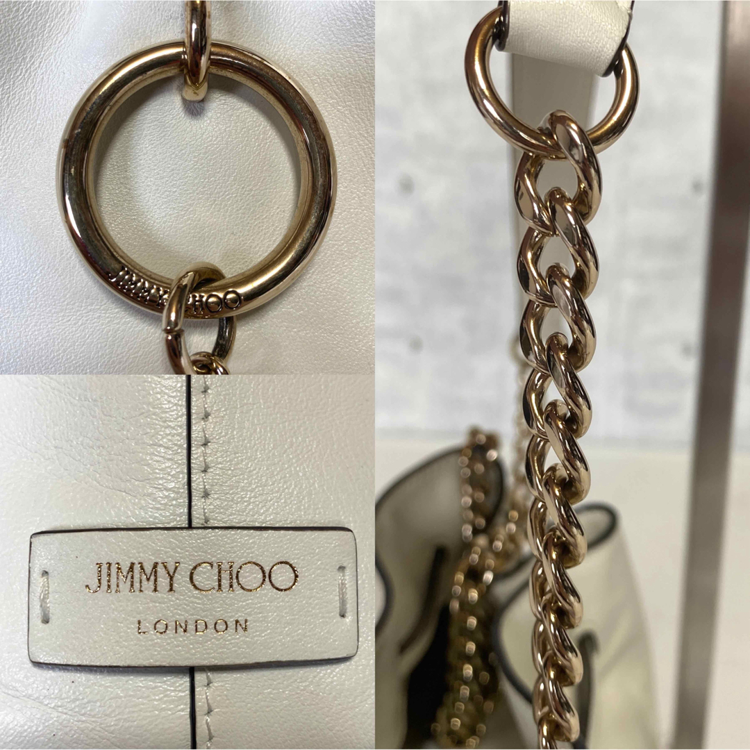 専用品JIMMY CHOO CALLIE ラテ DRAWSTRING/S BAG