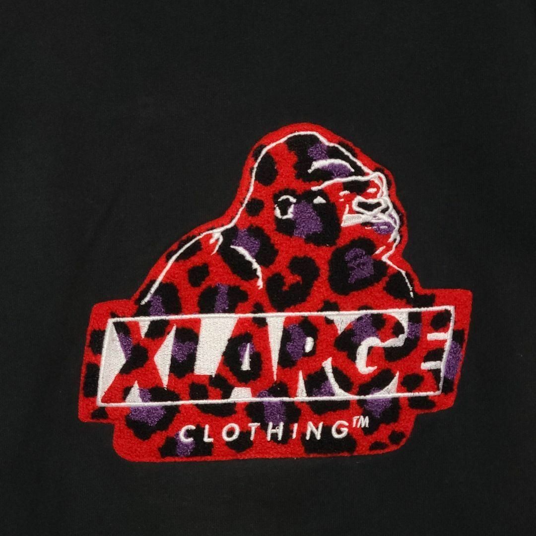 【激レア】XLARGE エクストララージ★デカ刺繍ロゴ スウェット 黒 ＸL