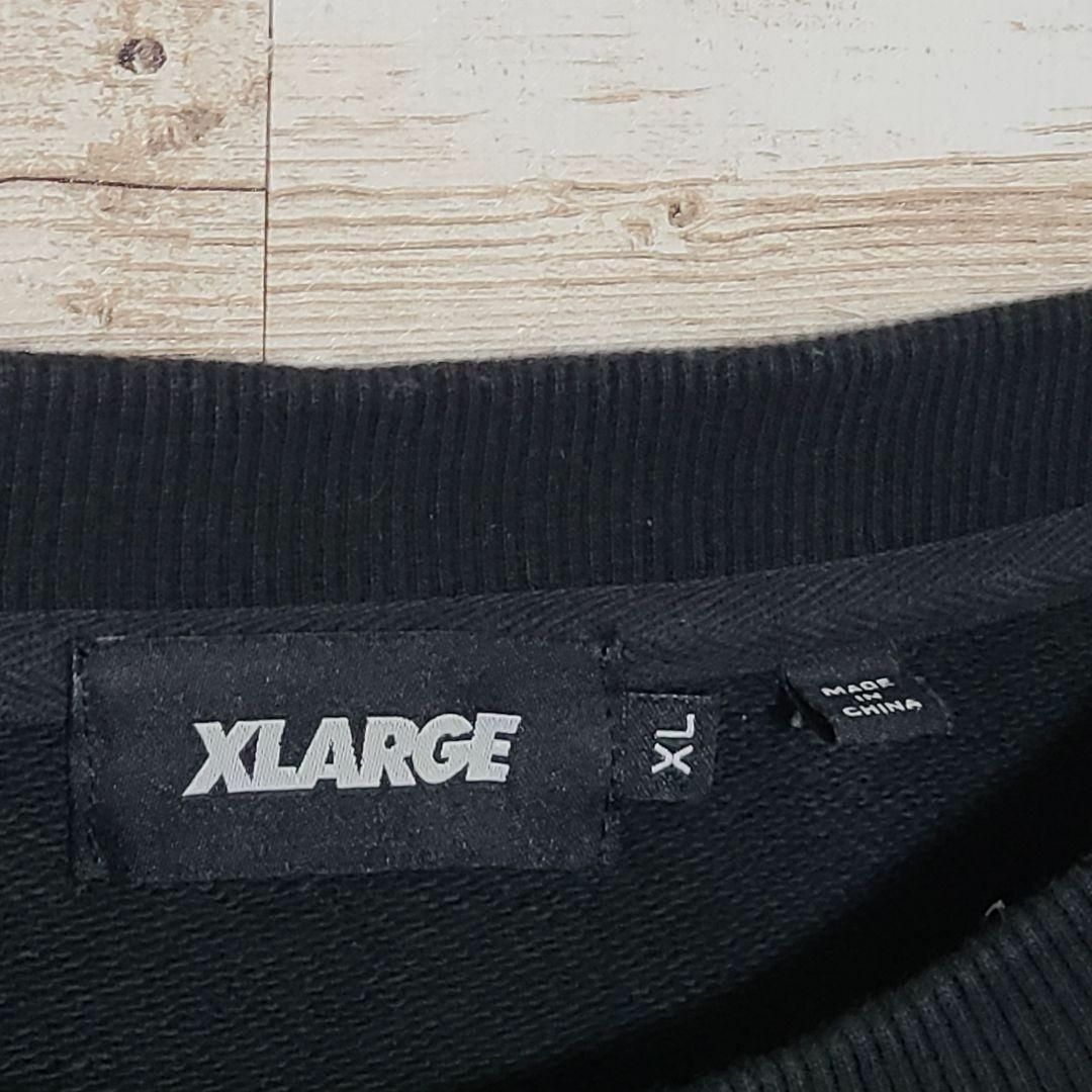 【激レア】XLARGE エクストララージ★デカ刺繍ロゴ スウェット 黒 ＸL