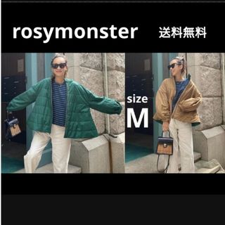 専用　rosymonsterフワフワジャンパー　ベージュ×グリーン　M