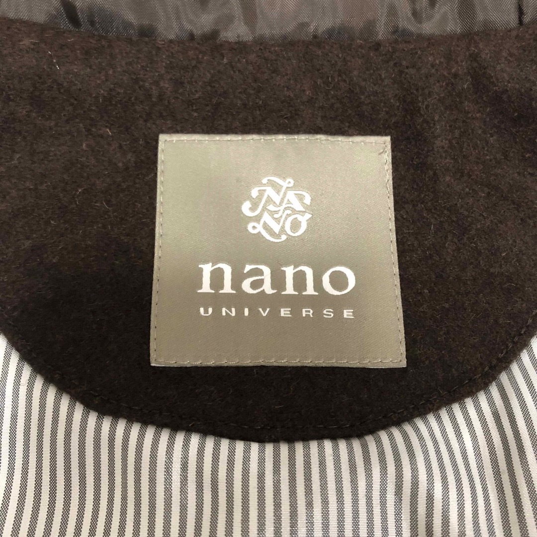 nano universe ナノユニバース メルトンフーデッドコート ブラウン