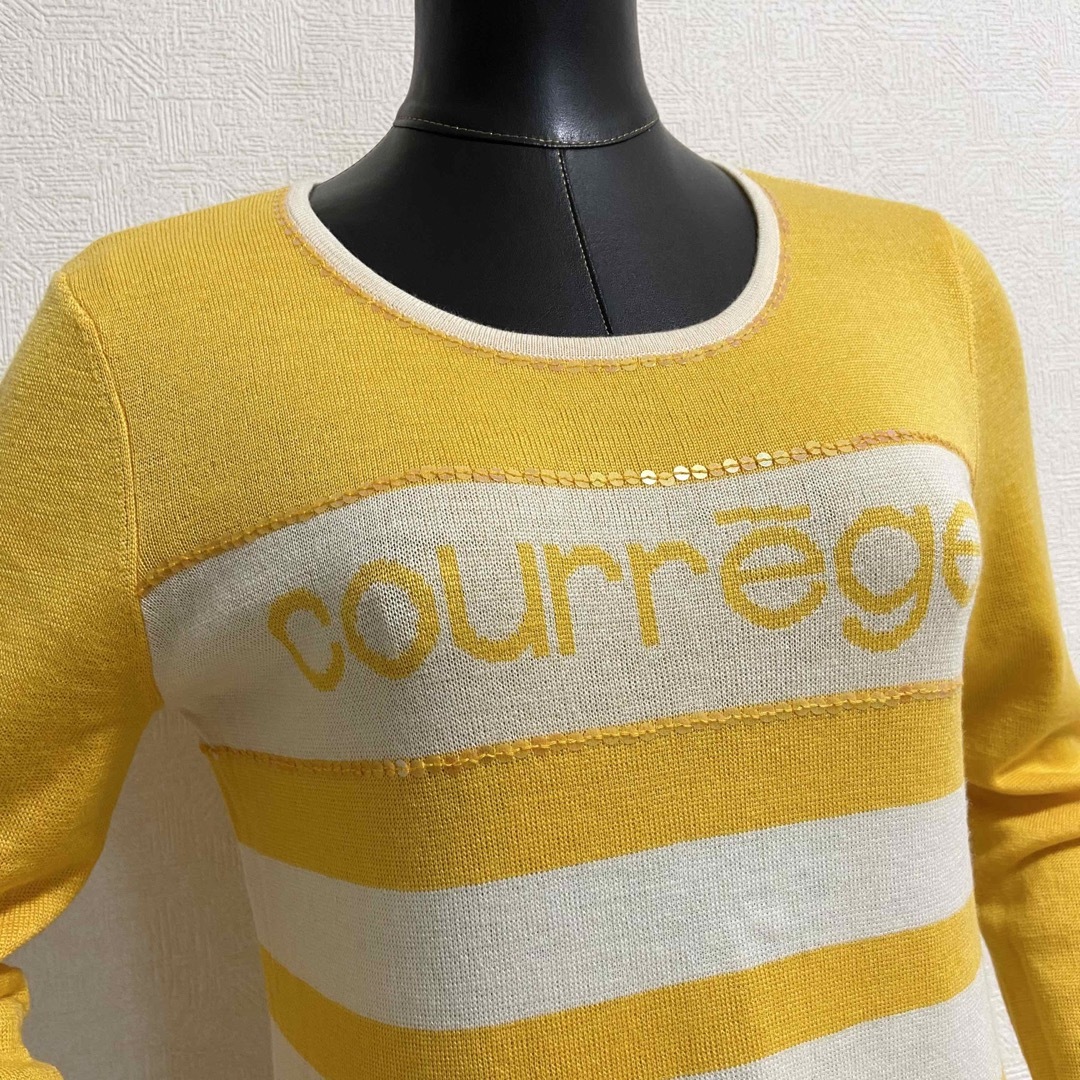 Courreges(クレージュ)の˚✧₊ クレージュ ネームロゴ ウールハイゲージミドルニット レディースのトップス(ニット/セーター)の商品写真