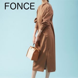 フォンセ(FONCE)のロングワンピース　FONCE フォンセ　ブラウン　ジッパー(ロングスカート)