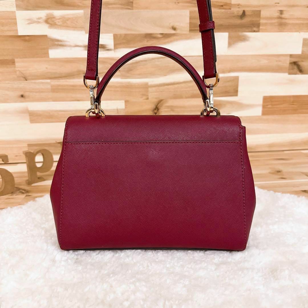 【美品】MICHAEL KORS バッグ 2way 赤 ボルドー