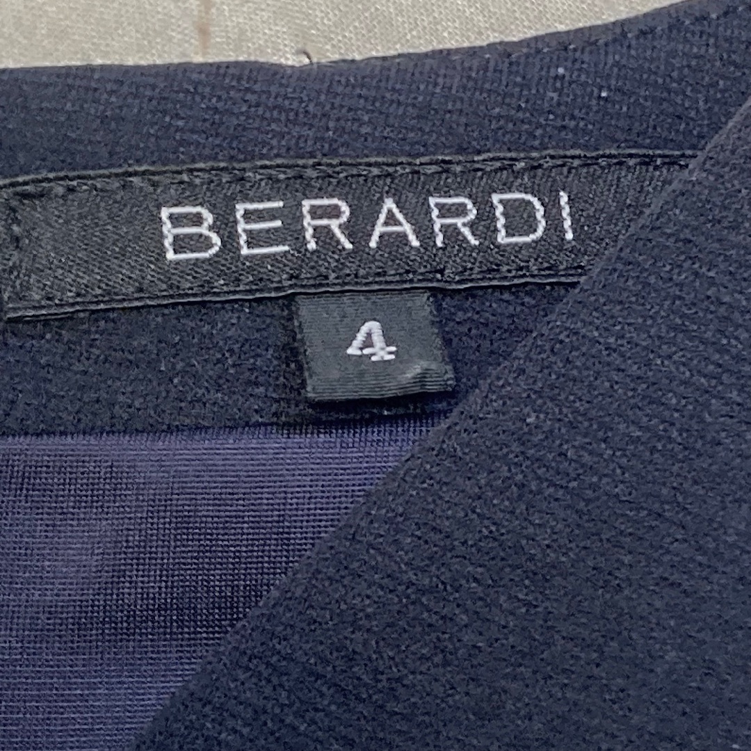 美品☆ベラルディ BERARDI　ウールジャージ九分袖ワンピース　黒　４☆ 3