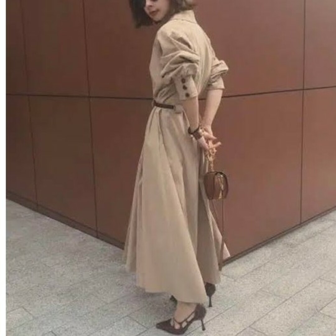 Ameri VINTAGE  LONG COAT LIKE BELT DRESS