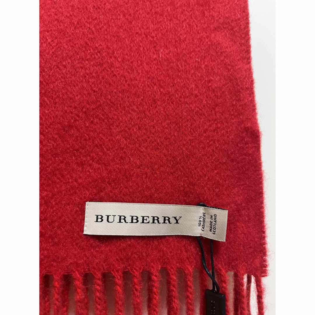 BURBERRY バーバリー マフラー カシミア100% タグ付き未使用品 赤-
